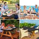 homing Rectangle Table Cloth Cover, Waterproof Polyester Elastic Fitted Tablecloth, Fits for 6 Foot Folding Tables, Washable Table Protector for Picnic, Camping, Outdoor (Black, 24" x 60")