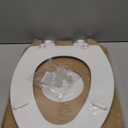 Mayfair Linden Slow Close Toilet Seat, Non Slip Heavy Duty Wood, Easy Install, Elongated, White