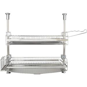 INEX Kitchiniq Dish Rack (Stainless Steel, 16.5–30.7" H x 23.6" W x 9.8" D)