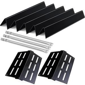 Grill Parts 7620 Flavorizer Bars for Weber Genesis E310 E320 E330 S310 S320 S330 EP310 EP330 with Porcelain-Enameled 62756 Heat Deflector 3pcs 62752 Burner Tubes for Weber Genesis 300 Series