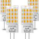 G4 LED Bulb Dimmable,Bi-pin T3 JC Type 12V AC/DC,6W Equivalent to 50-60W Halogen,Soft White 3000K for Chandelier, Landscape Lighting,RV Boat Yacht Courtyard Path,Home Lighting,4-Pack