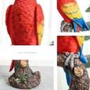 Macaw Tree Clinger Garden Statue, Resin Tropical Bird Figurine - Vibrant Parrot Sculpture for Patio, Lawn, Yard, or Indoor Tabletop Decor