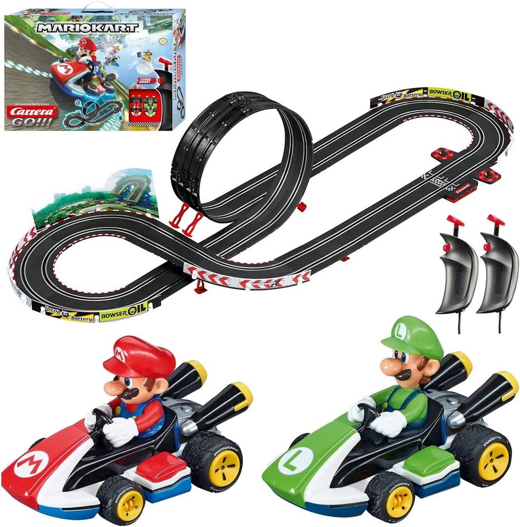 Carrera GO Electric Powered Slot Car Racing Kids Toy Race Track Set 1:43 Scale, Mario Kart