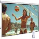 94" Motorized Projector Screen, Electric 4:3 Projector Screen with Remote Control, Indoor/Outdoor HD Movie Screen, Wall/Ceiling Mounted, Perfect for Home Office Theater TV, White