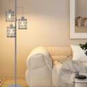 Modern Floor Lamp for Living Room & Bedroom - Standing Tall for Office (Silver)