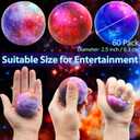 60 Pack Galaxy Stress Balls Bulk for Kids Adults 2.5 Inch Space Squeeze Anxiety Fidget Sensory Balls Children Outer Space Mini Relief Balls for Birthday Party Favors Finger Exercise Carnival Gift