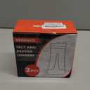 Salt & Pepper Shaker Set for Kitchen - 4 oz Clear Glass Salt & Pepper Shakers with Stainless Steel Lid, Adjustable Pour Holes, for Salts, Ground Peppercorn & Spices, Set of 2