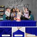 HolidayIdeas Royal Blue 8ft Rectangle Spandex Tablecloth 2 Pack Fitted Stretch Table Skirts 30x96 Inch, Ruffle Design Wrinkle-Free Polyester Table Cover for Banquets,Trade Shows, Parties, Events