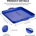 Square Serving Trays with Handles Melamine Dark Blue 12.5x12.5 Inch Spill Proof Kitchen Eating Trays Set of 2 for Cafeteria Cafe Food Appeizer Dessert Snack Dinner Lunch Breakfast,TR15-02