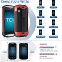 Protective Case Cover for Zebra TC51 TC52 TC56 TC57 TC510K Rugged Boot with Hand Strap for Zebra Phone Case with Tempered Glass (Red)