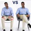 Ntrlv Men's Comfort Stretch Dress Pants Regular Fit Straight Leg Golf Business Casual Chino Expandable Waist Slacks (M)