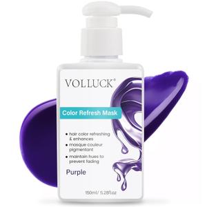 VOLLUCK Color Depositing Conditioner, 3-in-1 Cruelty-free Color Depositing Hair Mask for Enhances Shine & Softness, Non-foaming for All Hair Types (Purple, 5.28 Fl oz)