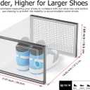 Kuject XXX-Large Shoe Storage Boxes Organizers Clear Plastic Stackable 12 Pack, Shoe Rack & Holder Substitute, Sneaker Containers, Toy Storage Organizer Bins for,Closet, Under Bed, Black(No Fold Line)