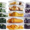 HOMBERKING 32 Pieces Food Storage Containers Set with Snap Lids (16 Lids + 16 Containers), Meal Prep Airtight Plastic Containers, BPA-Free Lunch Containers for Kitchen Organization, Pantry, Home, Grey