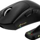 MAMBASNAKE ATTACKSHARK V8 Wireless Ultralight Gaming Mouse with 8K Polling,42000 DPI,Nordic 54L15 MCU Chip,PixArt 3950 Max Sensor-Wired/BT/2.4Ghz,400Hrs Long Battery,Programmable for PC Mac FPS(Black)