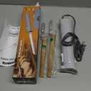 ZIMOMOTA Electric Knife Cordless, Electric Bread Knife with 4 Stainless Steel Blades, Safety Lock Switch, Electric Cutting Knife for Meats, Poultry, Bread, Cheese & More (Gray)