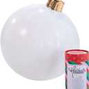 Holiball Inflatable Holiday Ornament Ultimate Indoor/Outdoor Decoration Reusable and Storage Friendly for Weddings, Parties, Events, Team Colors 18" White