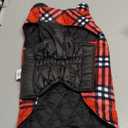 Kuoser Waterproof Dog Coat, Reversible Dog Jacket for Medium Dogs, Adjustable Durable Doggie Winter Coat Warm Puppy Cold Weather Apparel from Small to Large Breed, Bright Red M