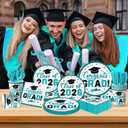 Teal Graduation Decorations Dinnerware Set, Class of 2026 Graduation Plates and Napkins, Graduation Plates and Cups and Napkins Set for Congrats Grad Party Decorations, Serve 25