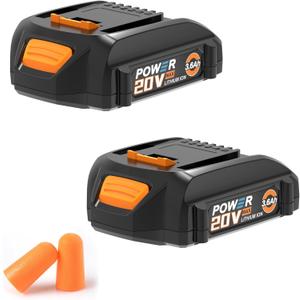 3600 mAh WA3525 20V Battery Replacement for Worx Battery 20V Power Share Max 20V Lithium-ion Battery Compatible with Worx 20V Battery WA3575 WA3520 WA3669 WG151s WG891 Leaf Blower Tools