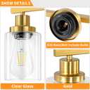 5 Light Gold Bathroom Vanity Light, Bathroom Light Fixtures, 31" Modern Brushed Gold Vanity Lighting Fixtures for Bathroom Over Mirror, Gold Sconces Wall Lighting for Bedroom