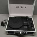 Victrola Journey Bluetooth Portable Suitcase Record Player  with Built-in Speakers, 3 Speed Vinyl Record Player, RCA Out, Headphone Jack (Mint)