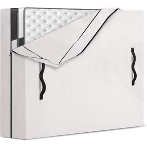 Mattress Bags for Moving and Storage with 8 Handles - Mattress Cover for Moving - Heavy Duty, Strong Zipper Closure, Moving Supplies & Moving Bag - Semi-Transparent, Queen