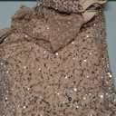 Adrianna Papell Women's Short-Sleeve All Over Sequin Gown, Rosegold, 6