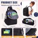 80 Pcs Bulk Oxford Backpacks and Zipper Pouches Set 40 Pcs 14 Inch Casual Daypacks and 40 Pencil Pouches for Travel, Donation, Camping Daily Use, Black, 16.14 x 11.81 x 5.12 inches