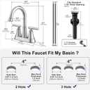 Bathroom Faucets for Sink 3 Hole, Hurran 4 inch Brushed Nickel Bathroom Sink Faucet with Pop-up Drain and Supply Lines, Stainless Steel Centerset Faucets for Sink Vanity RV