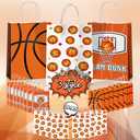 JOYGATHER 24 Pcs Basketball Party Favors Bags with Handles, Basketball Goodie Gift Candy Treat Snack Bags with 3 Different Types for Birthday Party Supplies