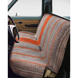 FREMONT AUTO Baja Saddle Car Seat Covers - Durable, Stylish, Universal Fit for Ford, Chevrolet, Dodge Trucks & SUVs - Blanket Style, Bench Seat Cover - Full-Size Pickup (Orange)
