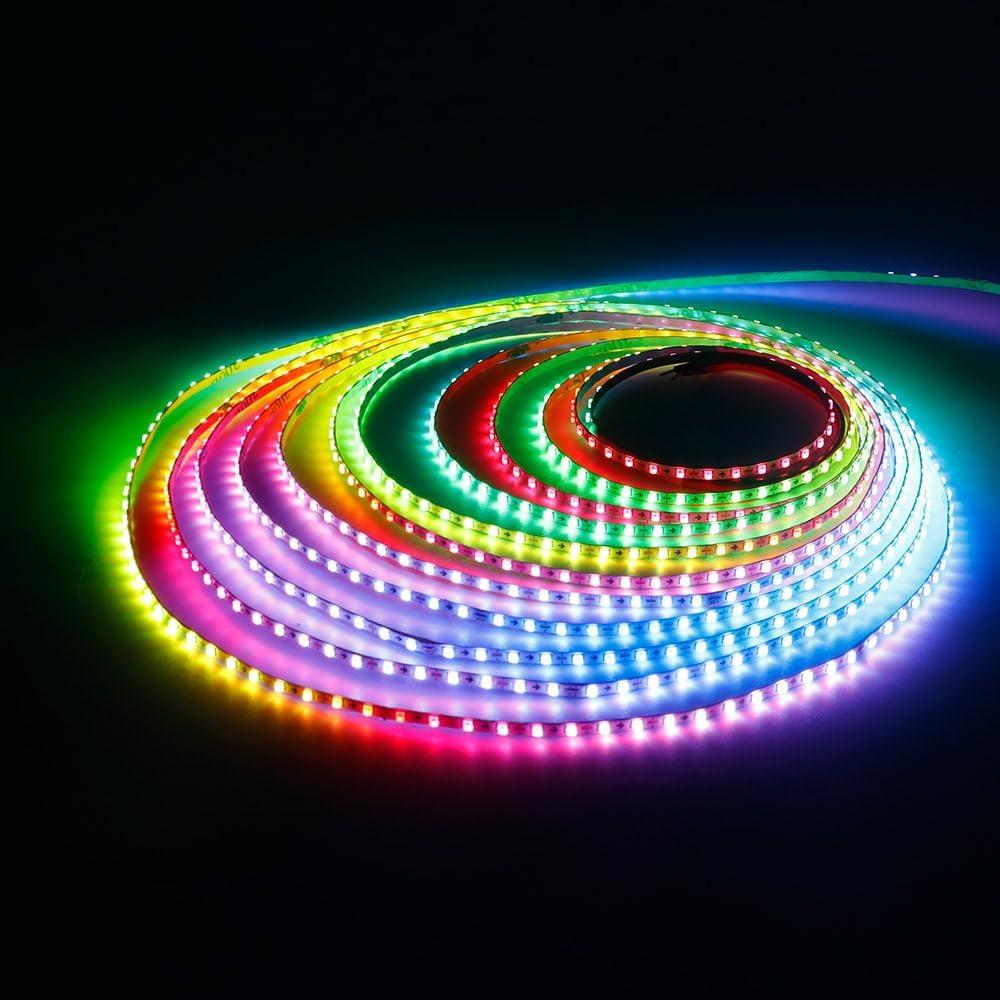 16.4FT WS2812B WS2812 2.7mm Ultra Narrow LED Strip,160LEDs/m Individually Addressable Dream Color Flexible Smart Light Tape for Bedroom,Kitchen,Stage,TV Backlight,DC5V