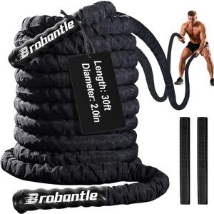 Battle Rope 1/1.26/1.5/2 Inch Diameter,Pink 30FT/40FT/50FT Exercise Workout Ropes for Home Gym Heavy Weighted Training Rope for Working Out