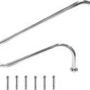 DOEL Stainless Steel 48x30 Swimming Pool Stair Rail with Easy Mount Base, Humanized Silver Rustproof Handrail for In-ground Pools