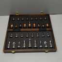 Luxury Large Chess Set 17 Inch Wooden Chess Board with Metal and Acrylic Chess Pieces, 3.5" King, 2 Extra Queens, Foldable Tournament Chess Set for Adults and Kids, Gift Display Chess Game Collection