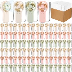 Woanger Mini Portable Fans Bulk Handheld Fan Gift,Lanyard,3 Colors,60 Pack