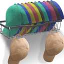 Metal Hat Racks for Wall, Upgraded Non-Slip Design Keeps Each Cap in Place, Baseball Cap Organizer Holds Up to 40 Caps, Wall Mounted Hat Organizer and Storage for Display and Holder, Black