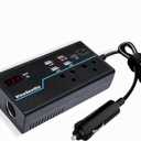 200W Car Power Inverter, 12V/24V DC to 110V AC Car Converter with 4 USB Port, Fast Charger Converter with 30W PD USB-C, Multi-Protection Car Outlet Adapter for Vehicles