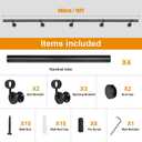 15Ft Industrial Metal Stairs Handrail Kit, Sturdy Wall Mount Aluminum Hand Rail, Indoor Outdoor Stair Railing Wood Concrete Brick Wall,1.5 in Round Pipe Grab Bar, Matte Black-15FT
