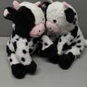 Sumind 2 Pack Cow Stuffed Animal Set 13.78 Inch Mommy Cow Plush Toy with 4 Babies Cute Calf in Her Tummy Large Highland Stuffed Animals for Toddlers Girls Boys Birthday(Cute)