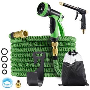 50 ft Expandable Garden Hose -2026 Newly Upgraded Expanding Garden Hoses with 10 Function Spray Nozzle, Extra Strength Fabric, Leak-Proof, Lightweight, Kink-Free Flexible Retractable Hose(Green Black)