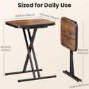 Kitstorack Folding TV Tray Tables Set of 2, No Assembly, Rounded Metal Rims, 18.9 x 14.2 x 26.3 inches