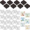 72 Pieces Craft Magnets Glass Ceramic Ferrite Magnet with Adhesive Backing and Transparent Clear Glass Cabochons for DIY Craft Fridge Refrigerator Pendants (1.2 Inch, Square)