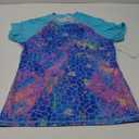 Bonneuitbebe Women's Swim Shirt UPF 50+ Short Sleeve Rash Guard UV Sun Protection Swimsuit Bathing Suit Top (Medium, Watercolor Lattice)
