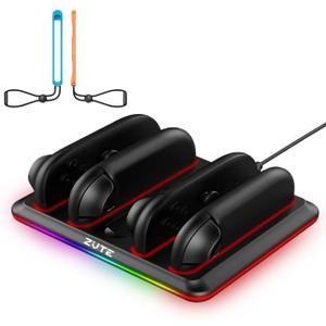Charging Dock for 2025 Nintendo Switch 2 JoyCon Controller, Fast Charging Station for Joy-Con 2 Controllers, Magnetic & Weighted Base, LED Indicators, with USB-C Cable and 2 Wirst Strap