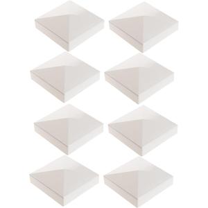 Sedmoon 5inch Vinyl Pyramid Style Fence Post Cap 5 x 5 Vinyl Pyramid Fence Post Cap for Mailbox, Lamp Post, Deck, Dock, Piling Caps (8)