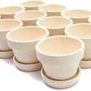 Juvale 3 Inch 12 Pack White Clay Mini Terracotta Pots with Saucers and Drainage Hole, Paintable Pottery for Succulents, Planter, Flowers, Cactus, Garden Crafts, and Wedding Decor