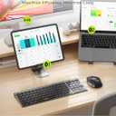 seenda Wireless Bluetooth Keyboard Mouse Combo, COE401 Rechargeable Silent Keyboard Mouse Compact Slim, 3 Multi-Device Connection, Compatible for Windows/Mac PC Laptop MacBook iPad, Black Gray