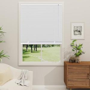 OptiBlinds Cordless 1" Mini Blinds Suitable for 44" W x 64" H Windows Darkening Waterproof Aluminum Heat Resistant Horizontal Window Blinds & Shades Hidden Install for Bedroom,Kitchen,Bathroom